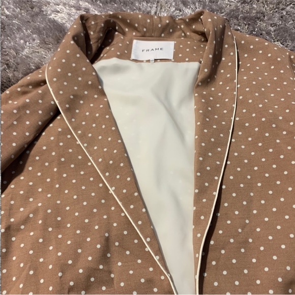 FRAME Polka Dot Smoking Jacket Robe - Picture 3 of 10